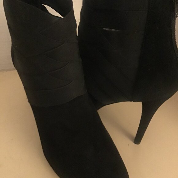 Stuart Weitzman women black suede platform heel boots US 10 - Picture 9 of 10